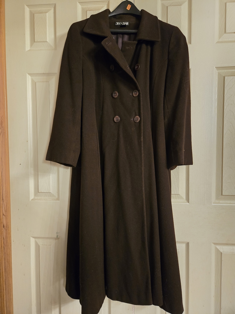 Steve By Searle Brown Women Sz 10 Vintage Long Wool Coat Cashmere Blend Lining
